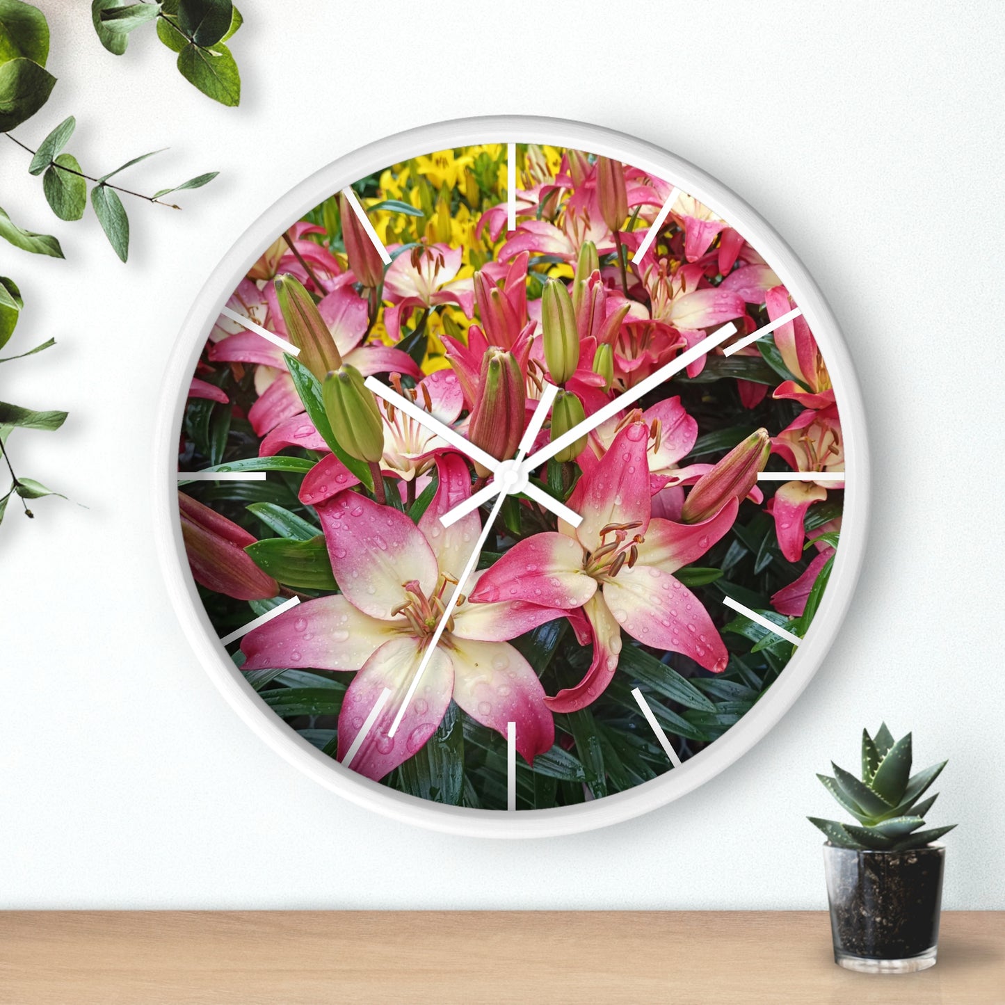 Lovely Lilies Wall Clock