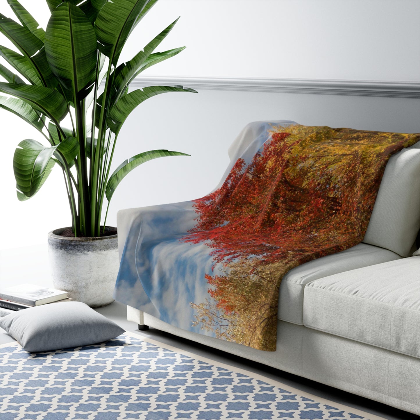 Autumn Sky Sherpa Fleece Blanket