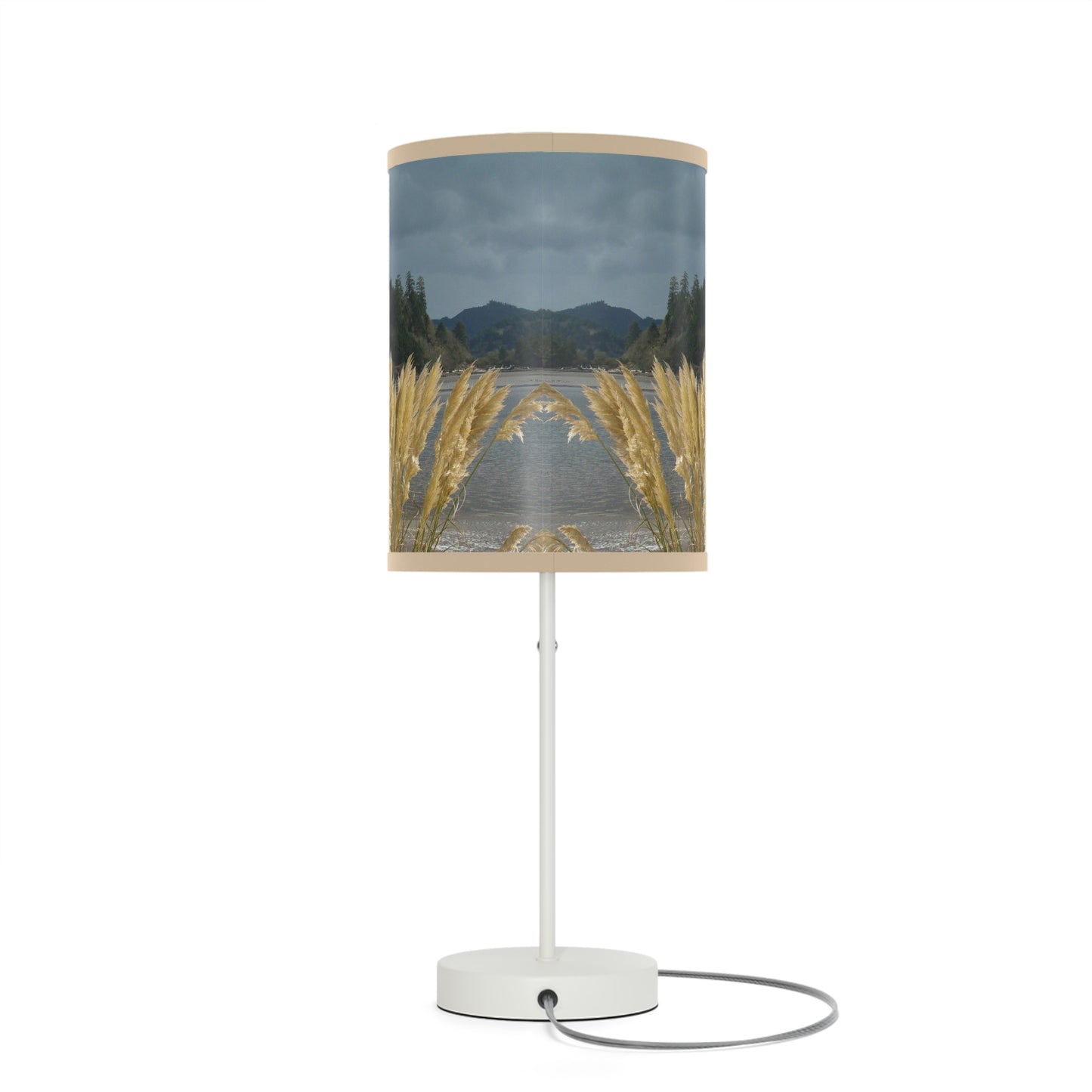 Golden Coastal Pampas Lamp on a Stand