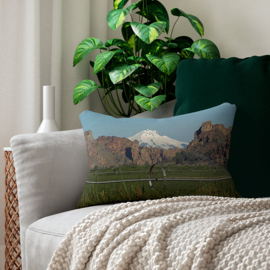 Mountain & Rocky Cliffs Spun Polyester Lumbar Pillow