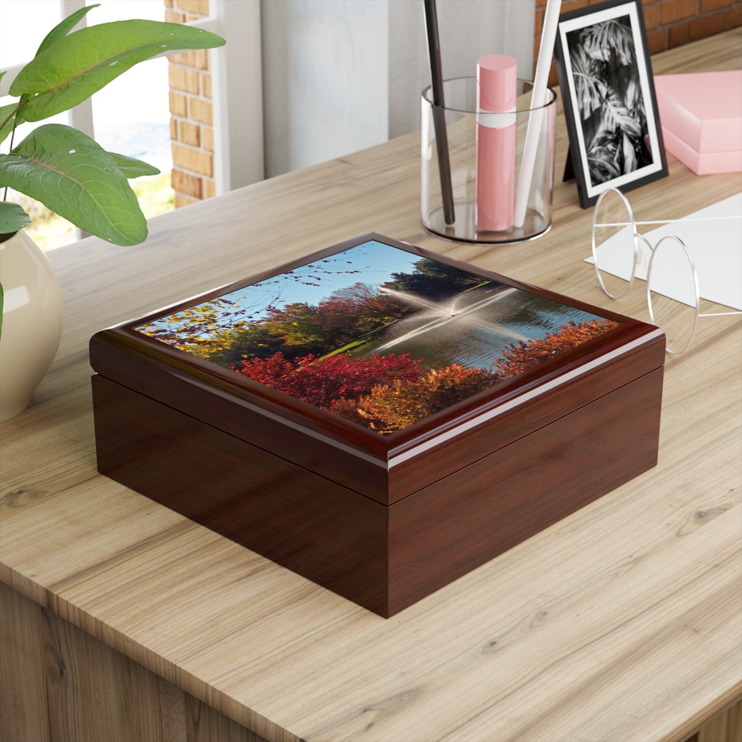 Autumn Fountain Jewelry Box ~ 7.24"