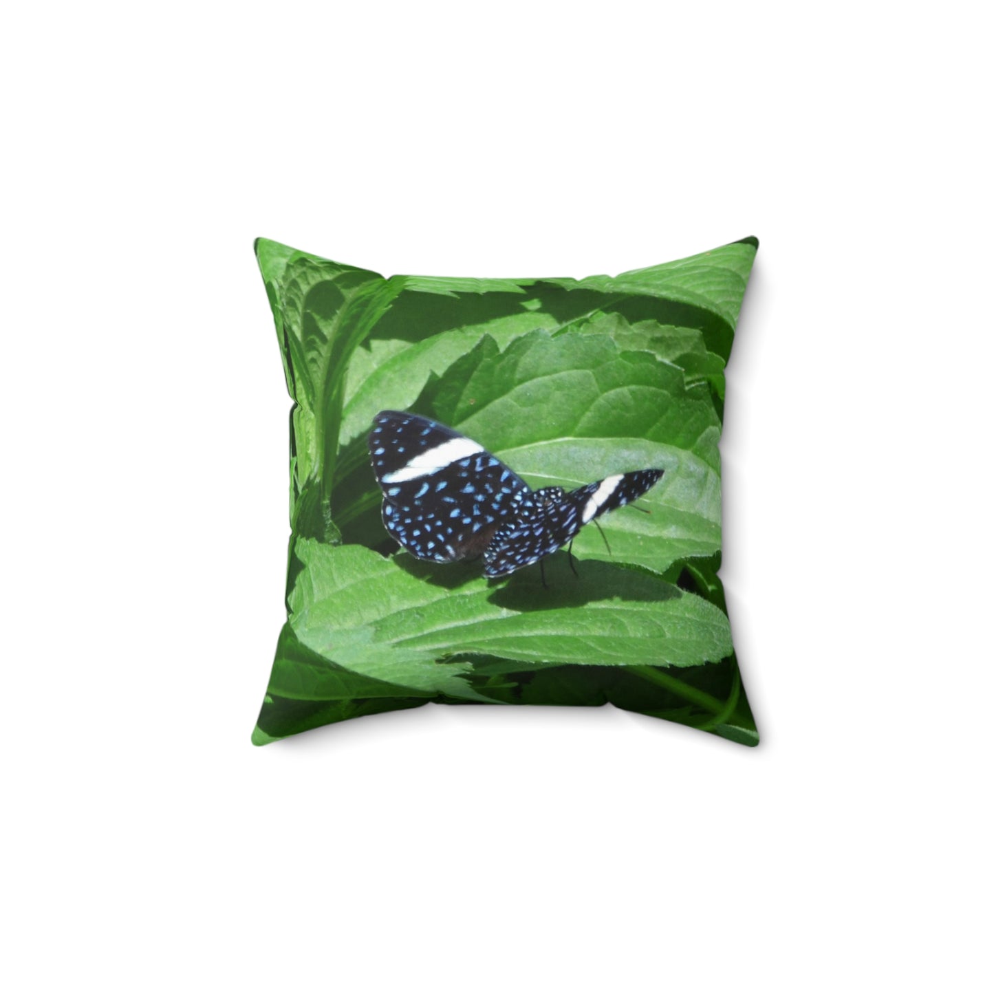 Sapphire Butterfly Spun Polyester Square Pillow