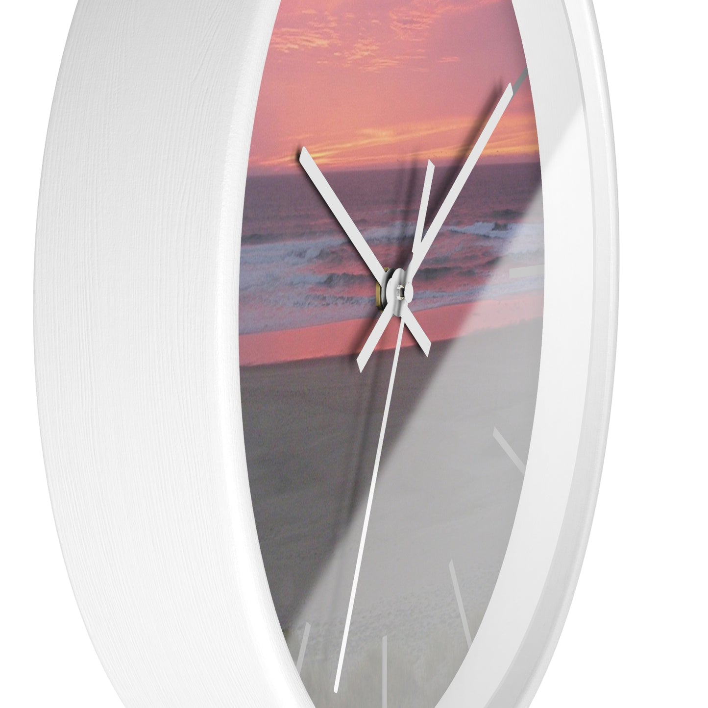 Pink Ocean Sunset Framed Wall Clock