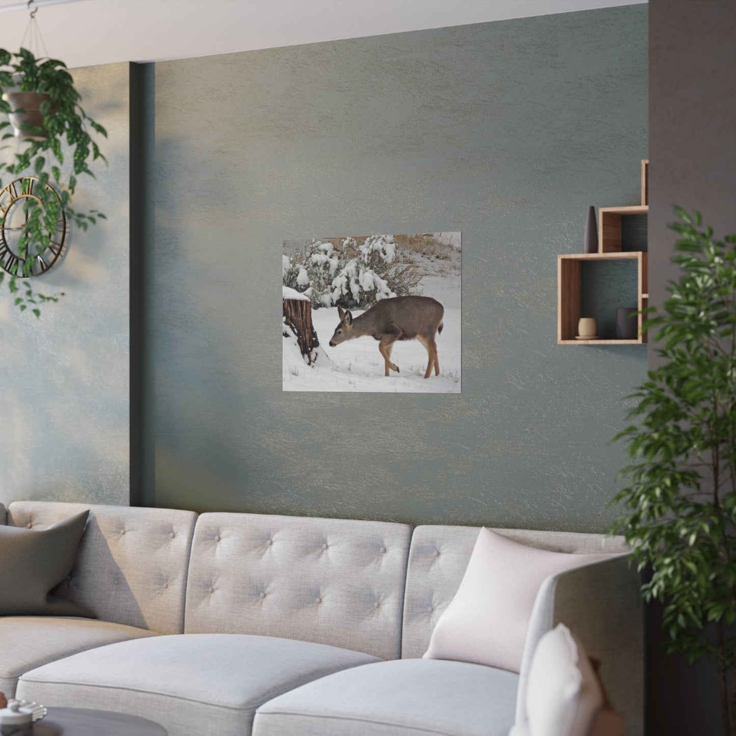 Winter Deer Satin Posters