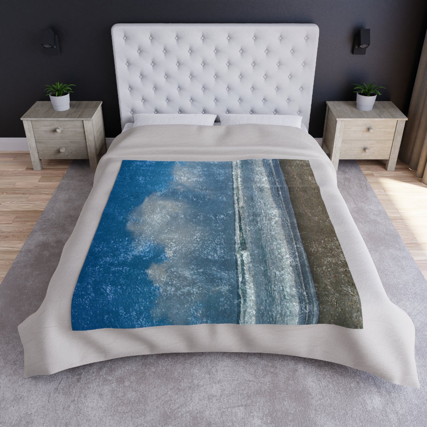 Blue Sky Beach Crushed Velvet Blanket