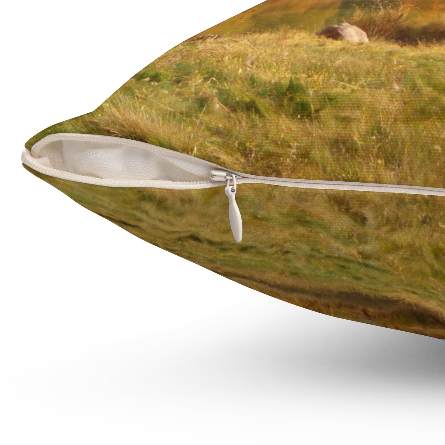 Golden Autumn Pond Spun Polyester Square Pillow