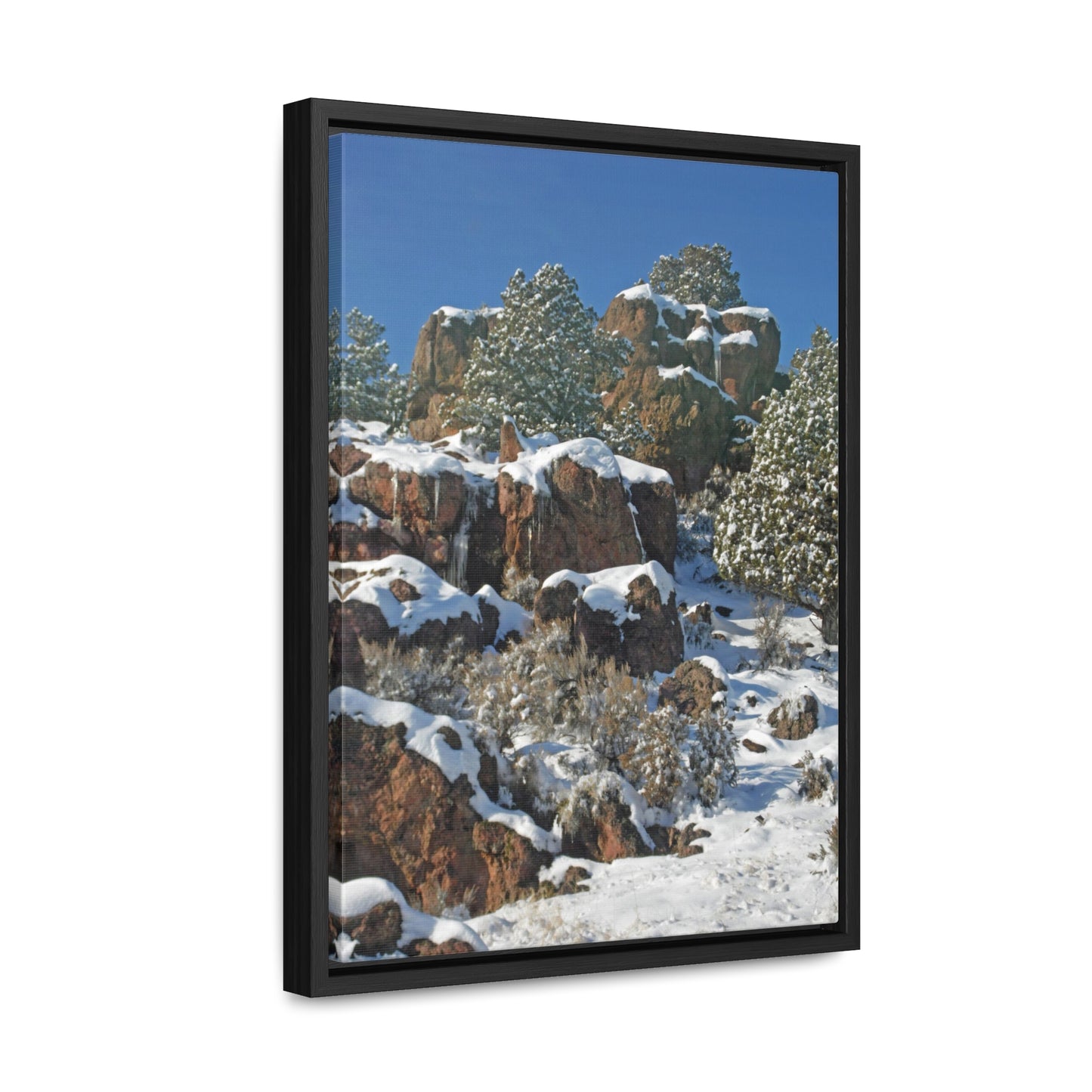 Icicle Rocks Gallery Canvas Wraps Framed