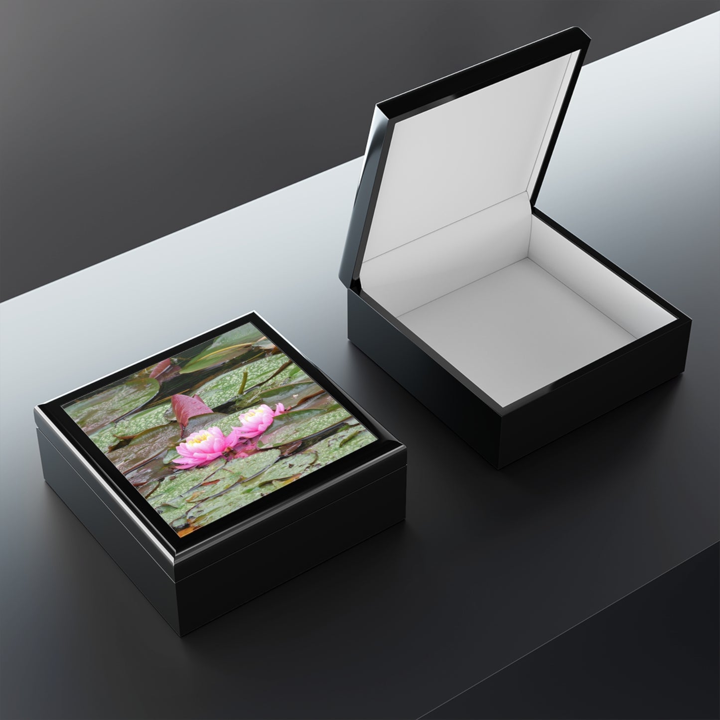 Water Lilies Jewelry Box ~ 7.24"