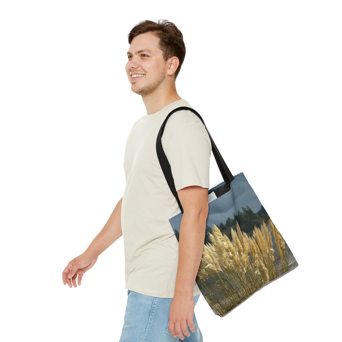 Golden Coastal Pampas Tote Bag