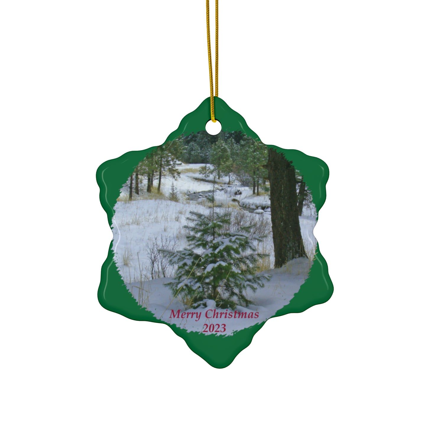 Christmas Tree Creek Merry Christmas 2023 Ceramic Ornaments