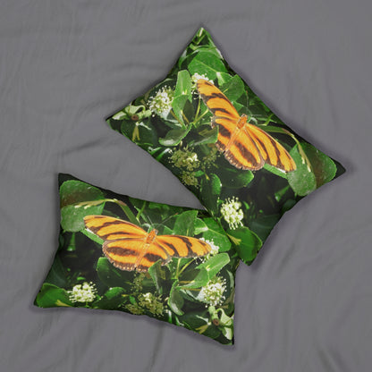 Golden Butterfly Spun Polyester Lumbar Pillow