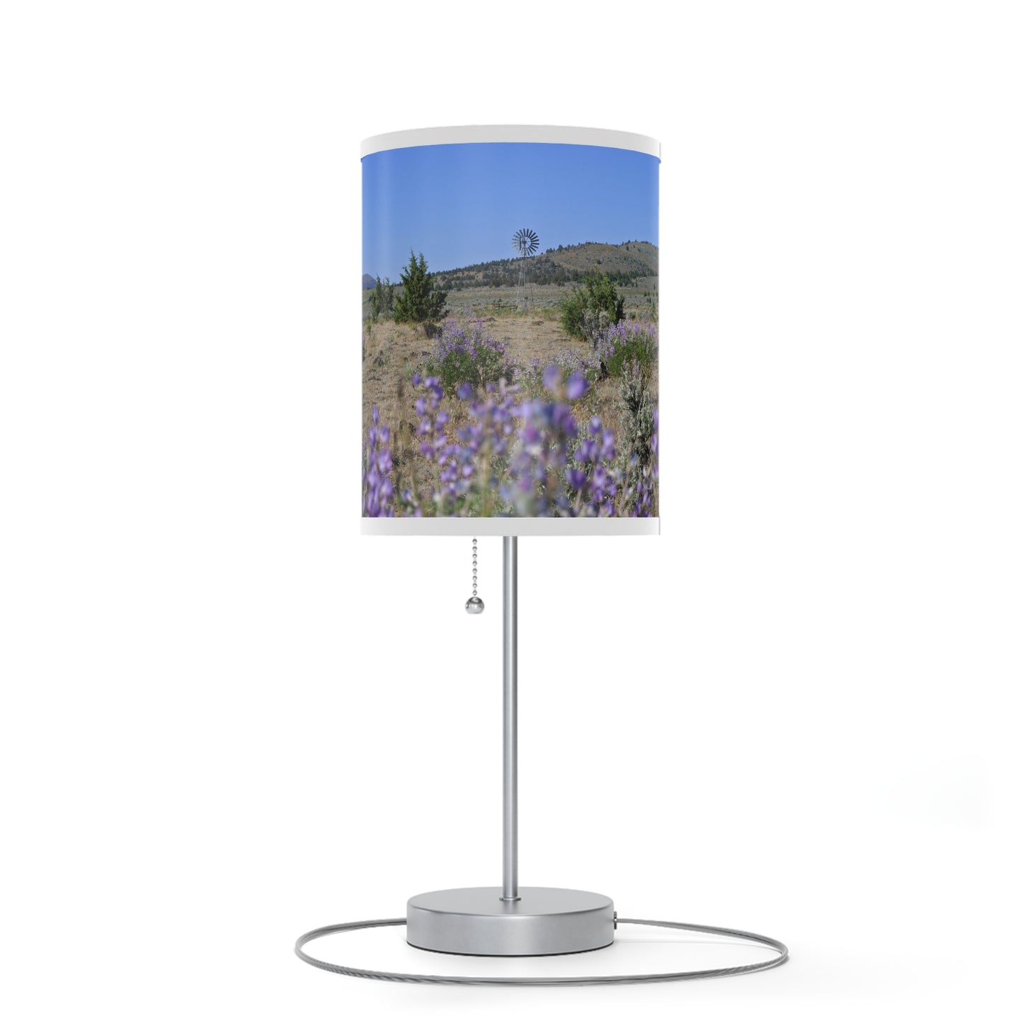 High Desert Lupine & Windmill Lamp on a Stand