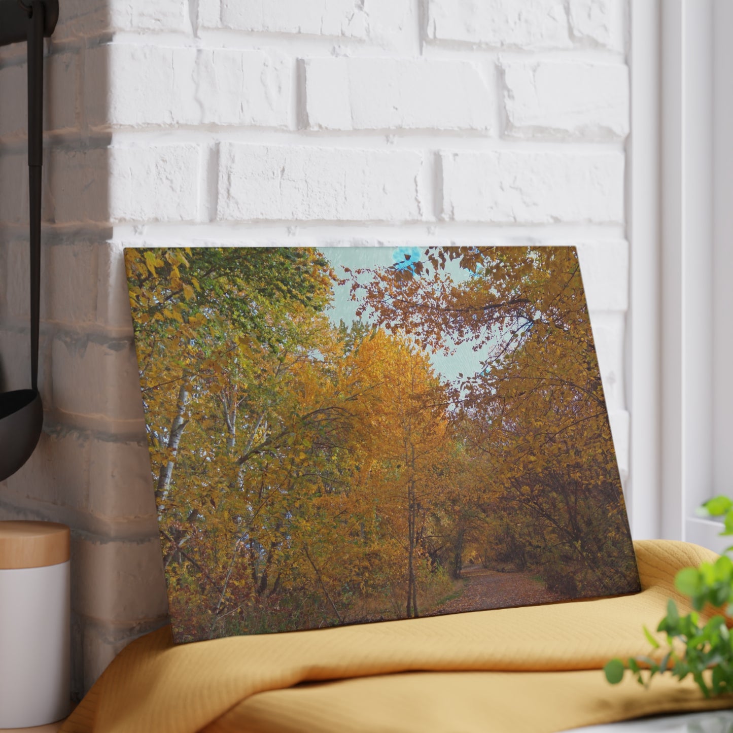 Autumn Lane Glass Cutting Board Hand Wash