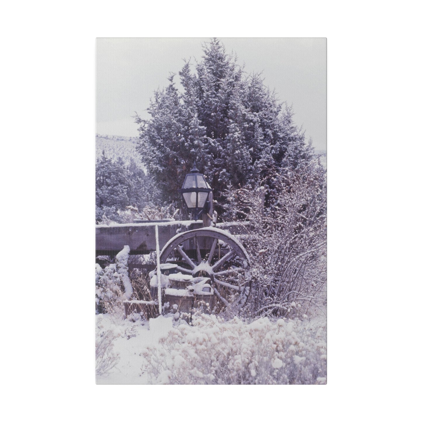 Vintage Winter Wagon Matte Canvas