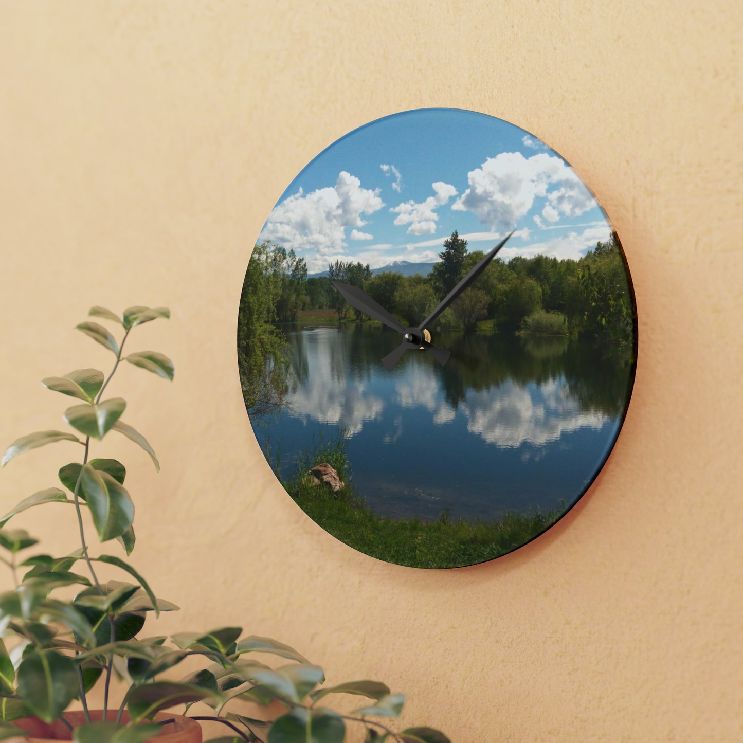 Peaceful Pond Acrylic Wall Clock