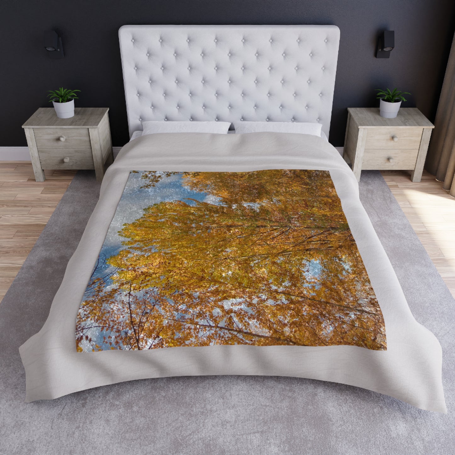 Autumn Gold Shiny Crushed Velvet Blanket