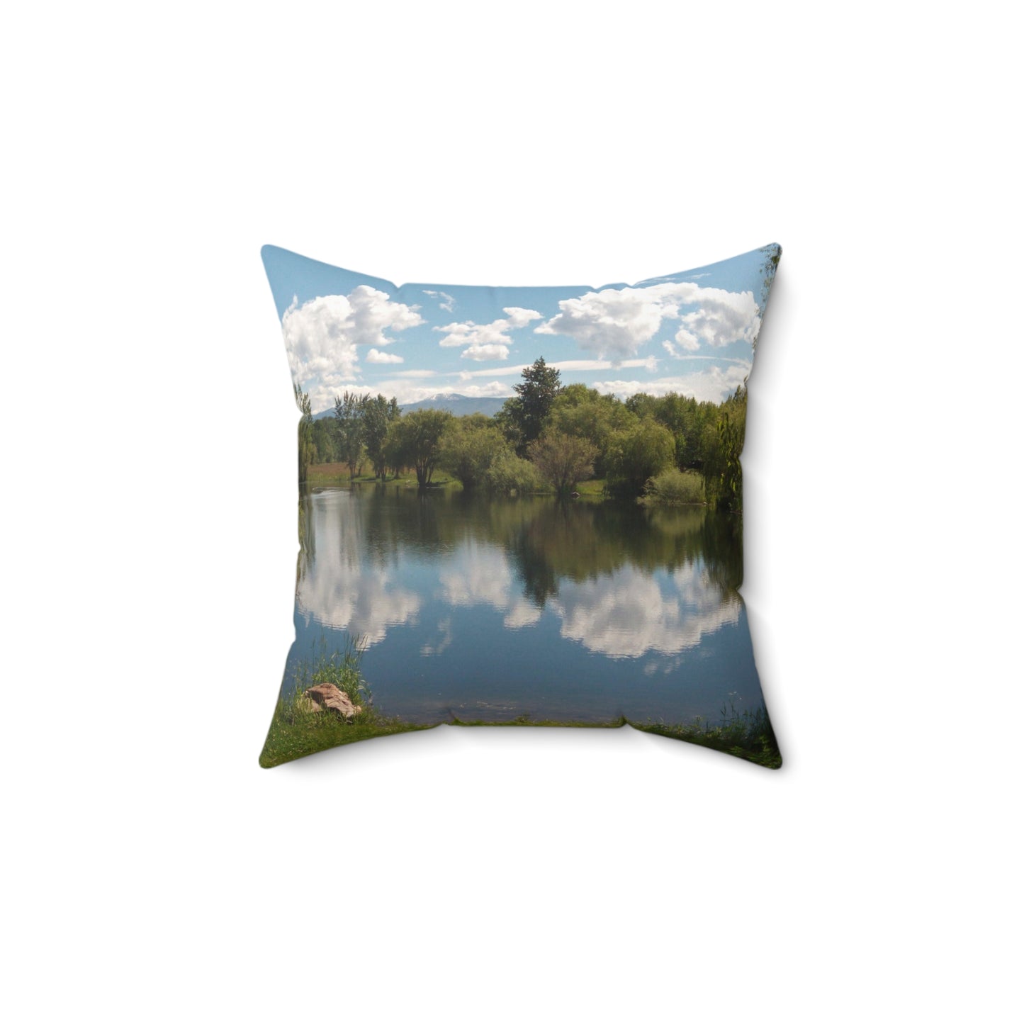 Peaceful Pond Spun Polyester Square Pillow