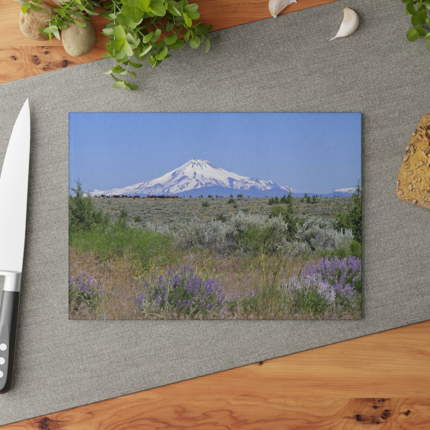 Lupine & Sage Mountain Glass Cutting Board Hand Wash