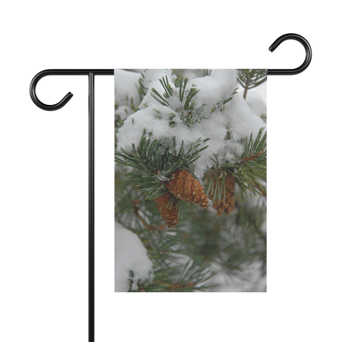 Snowy Fir Cones Garden & House Banner