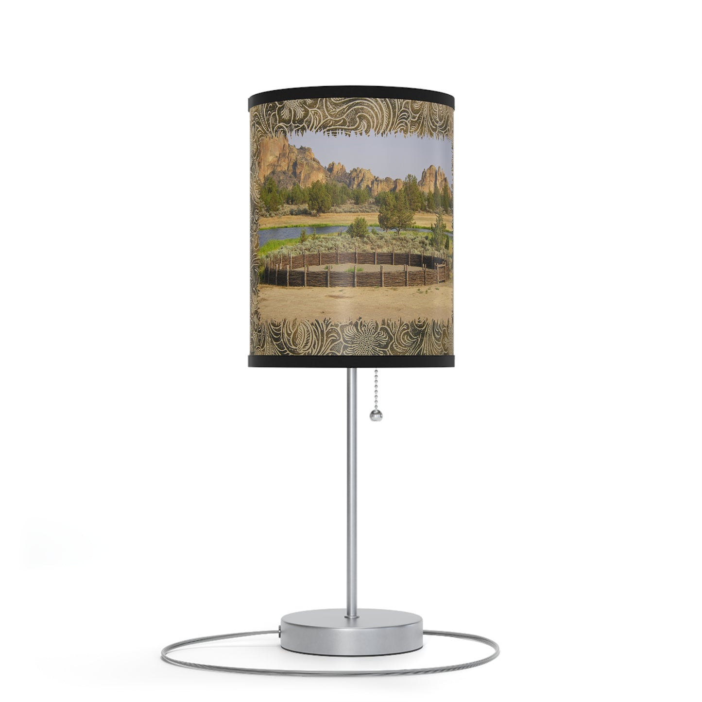 Scenic Round Pen Lamp on a Stand