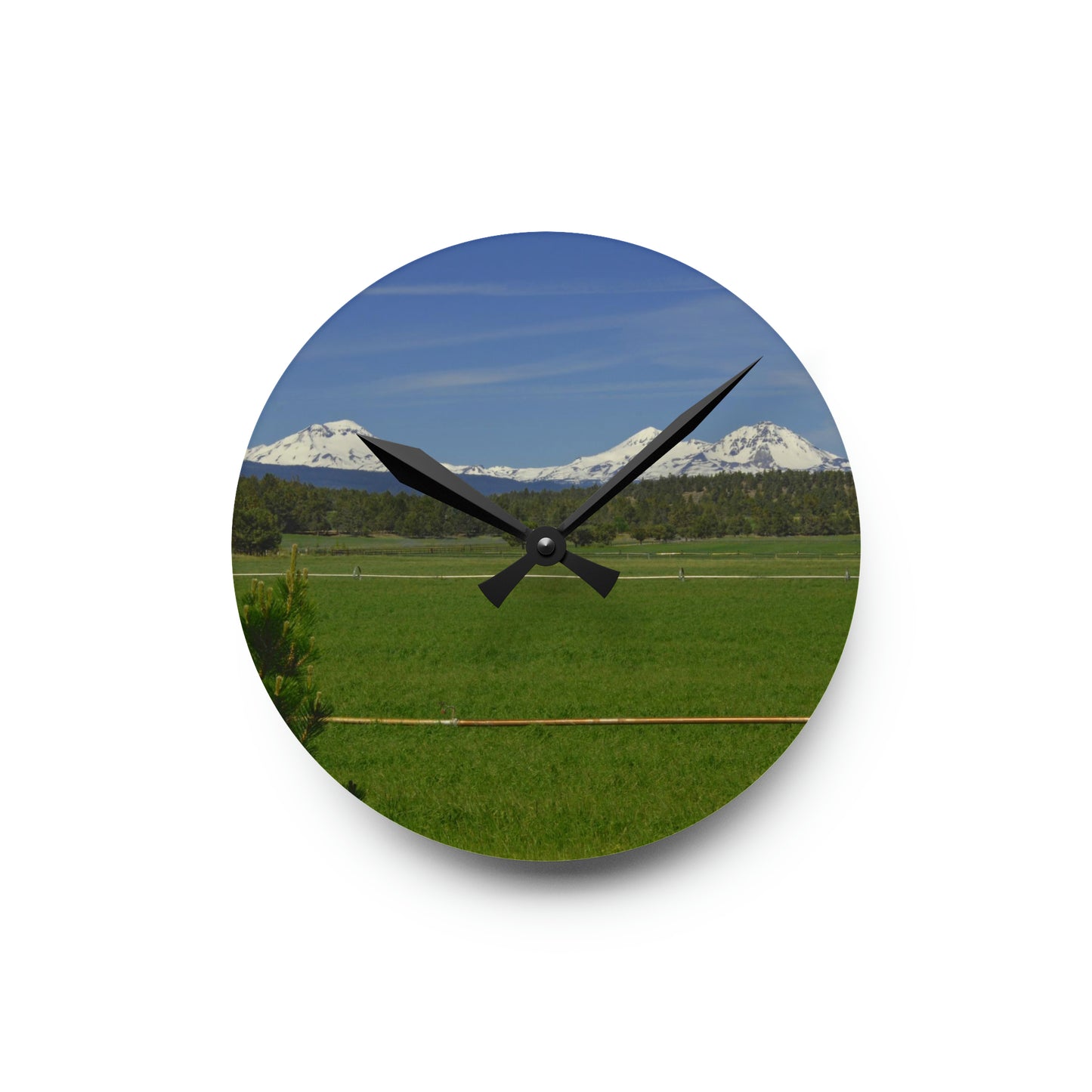 Mountain Pasture Acrylic Wall Clock