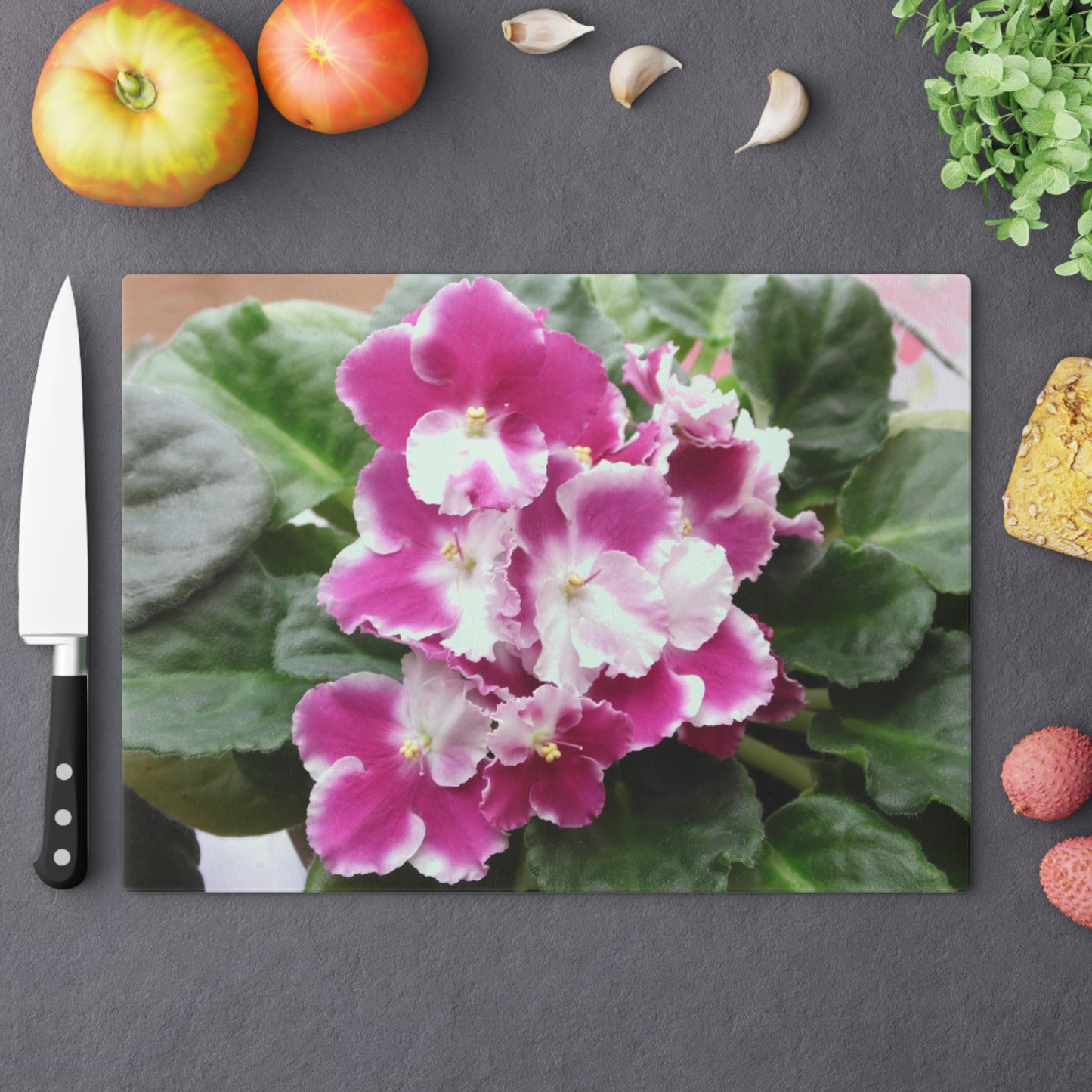 African Violet Cutting Board Dishwasher Safe