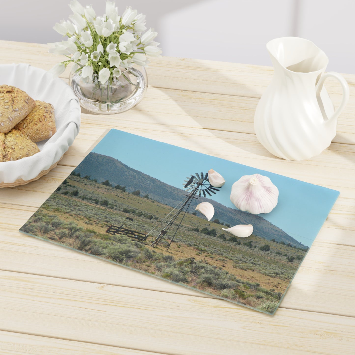 High Desert Windmill Cutting Board Dishwasher Safe