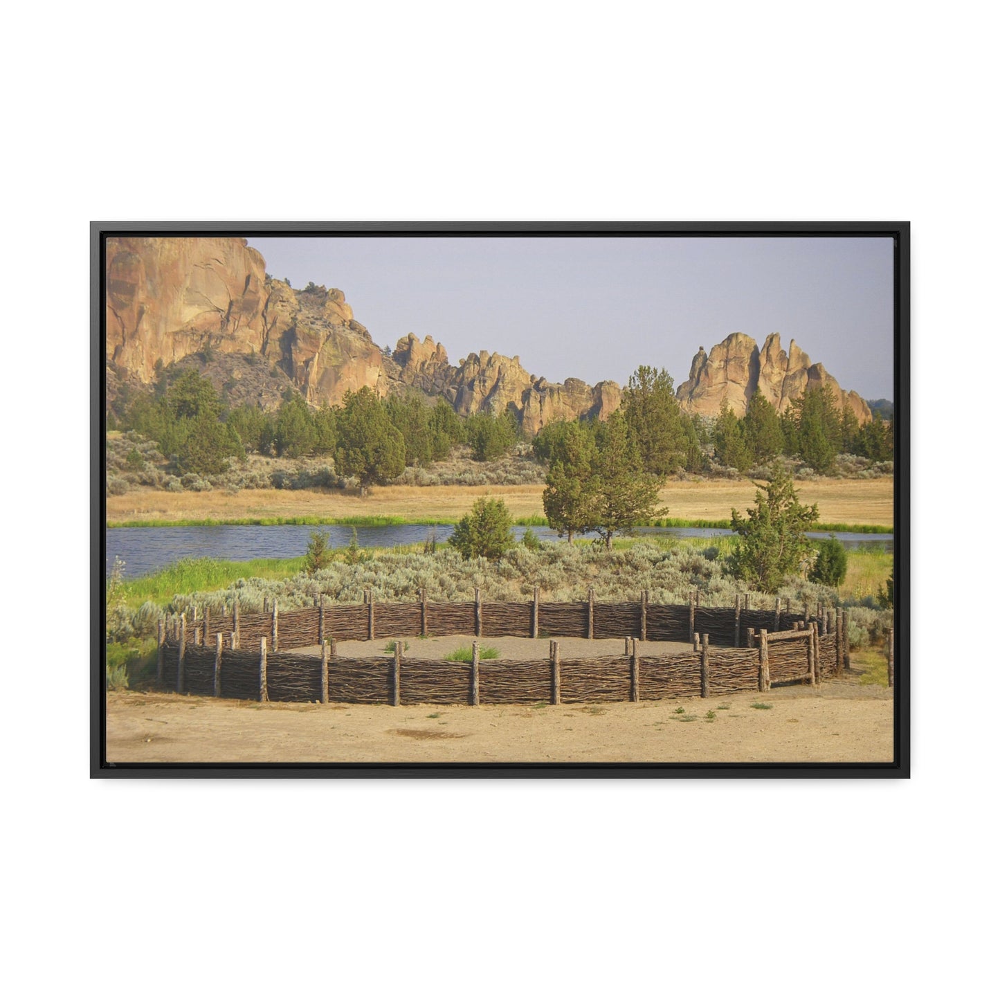 Scenic Round Pen Gallery Canvas Wraps Framed