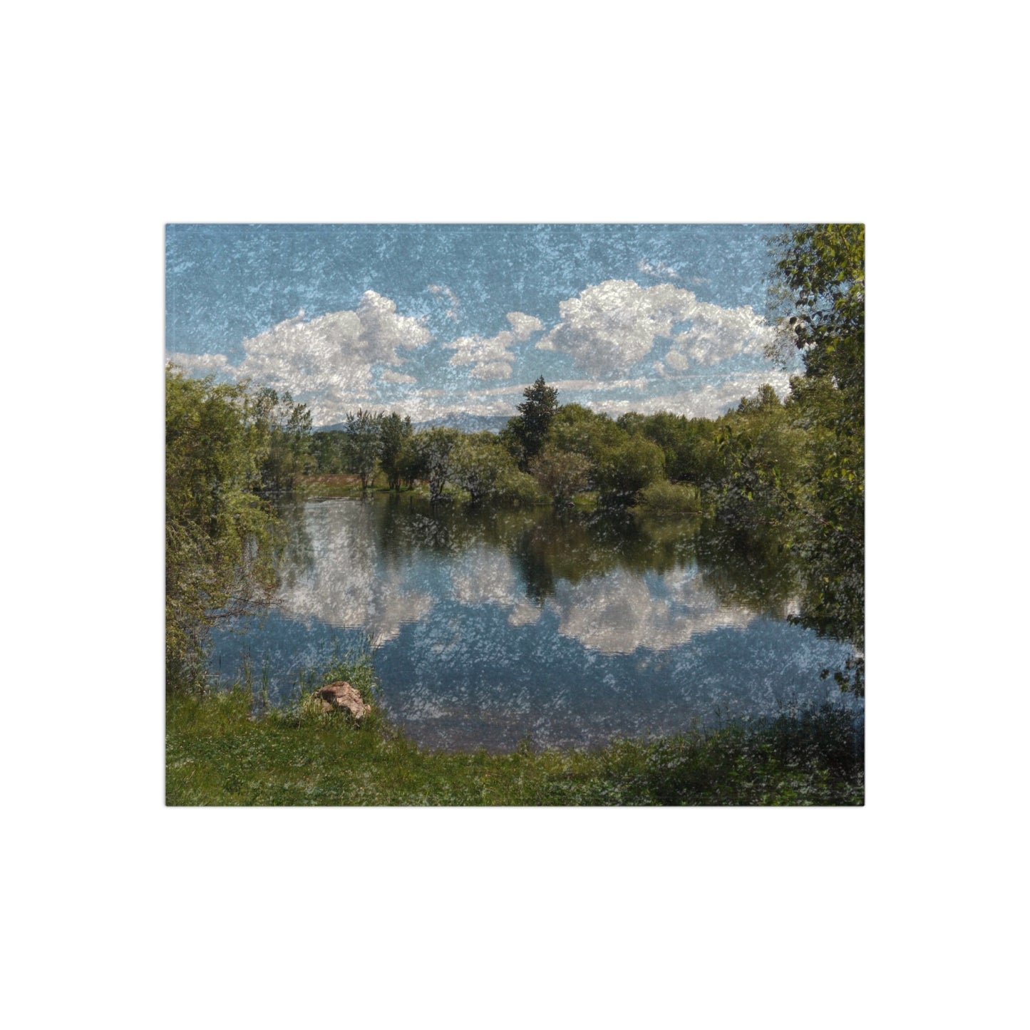 Peaceful Pond Crushed Velvet Blanket