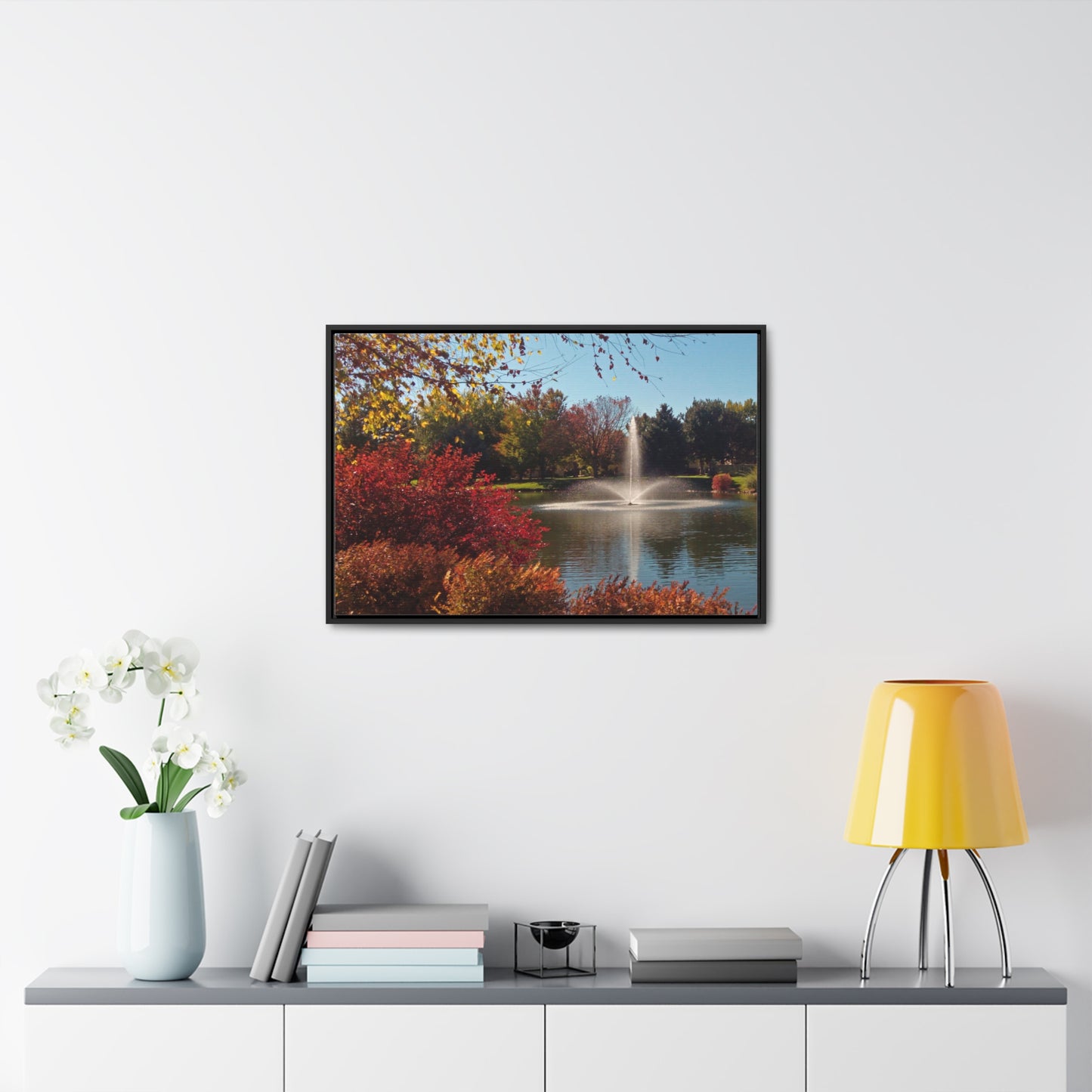 Autumn Fountain Gallery Canvas Wraps Framed