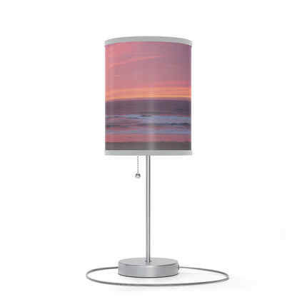 Pink Ocean Sunset Lamp on a Stand