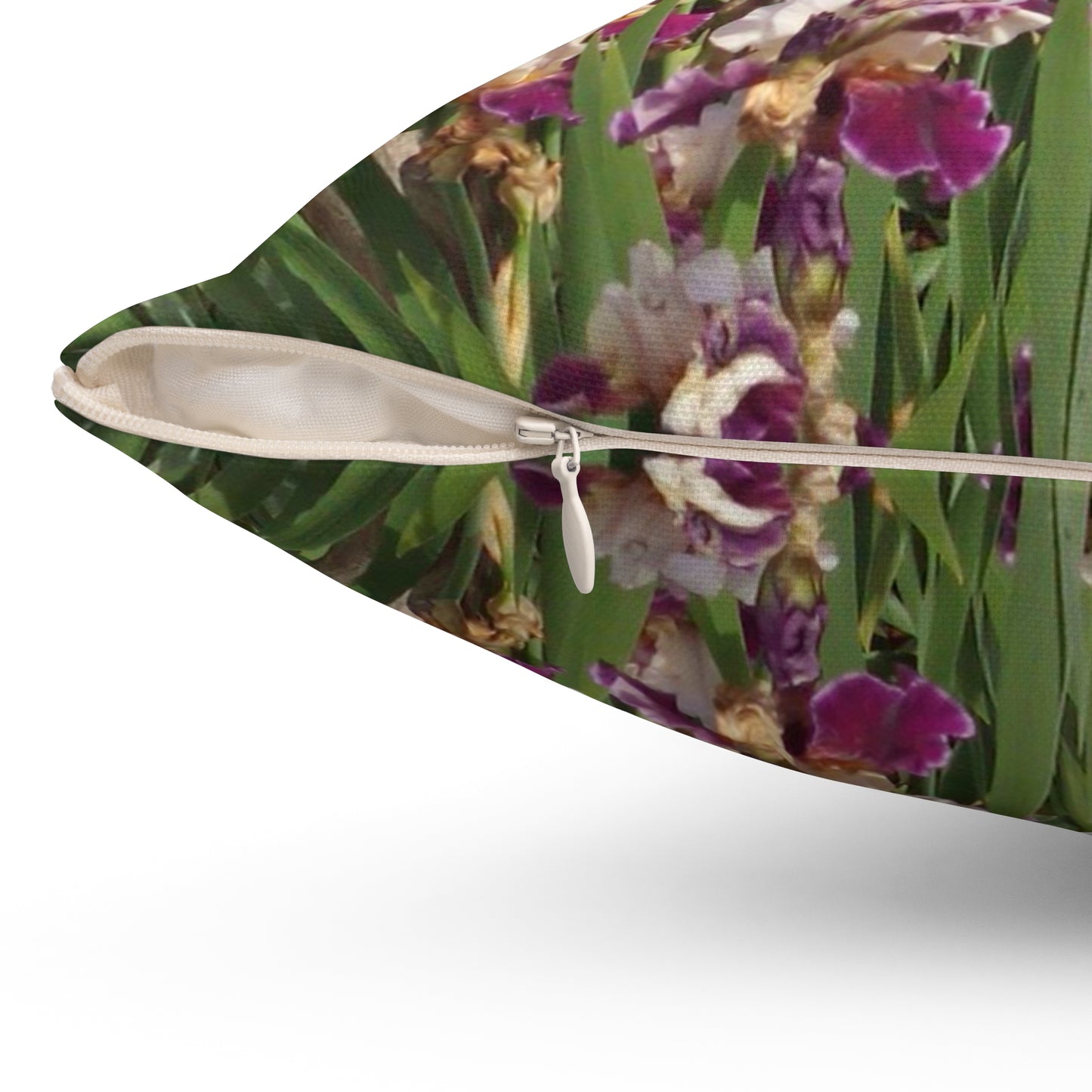 Sunny Iris Garden Spun Polyester Square Pillow