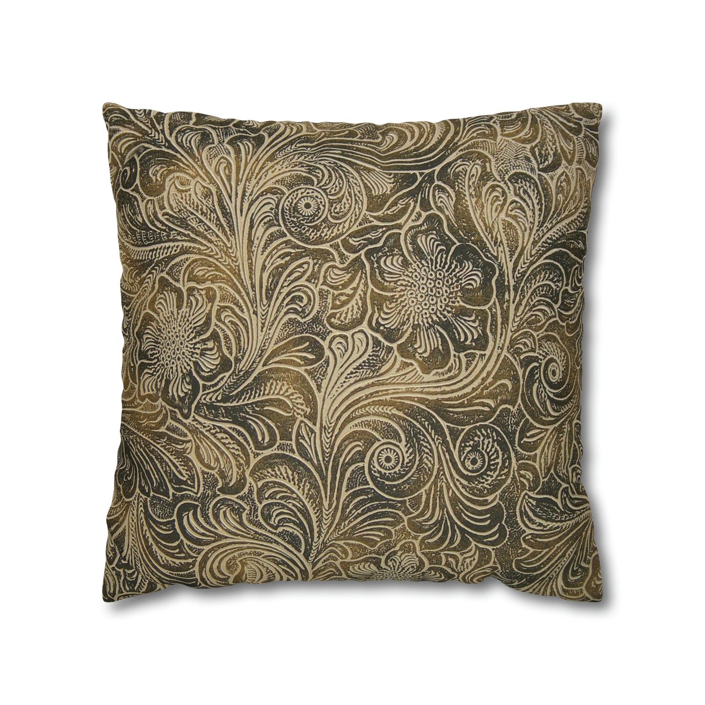 Western Leather Print Spun Polyester Pillow Case