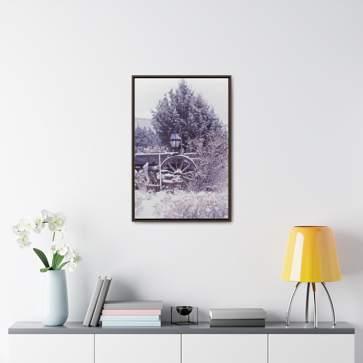 Vintage Winter Wagon Gallery Canvas Wraps Framed