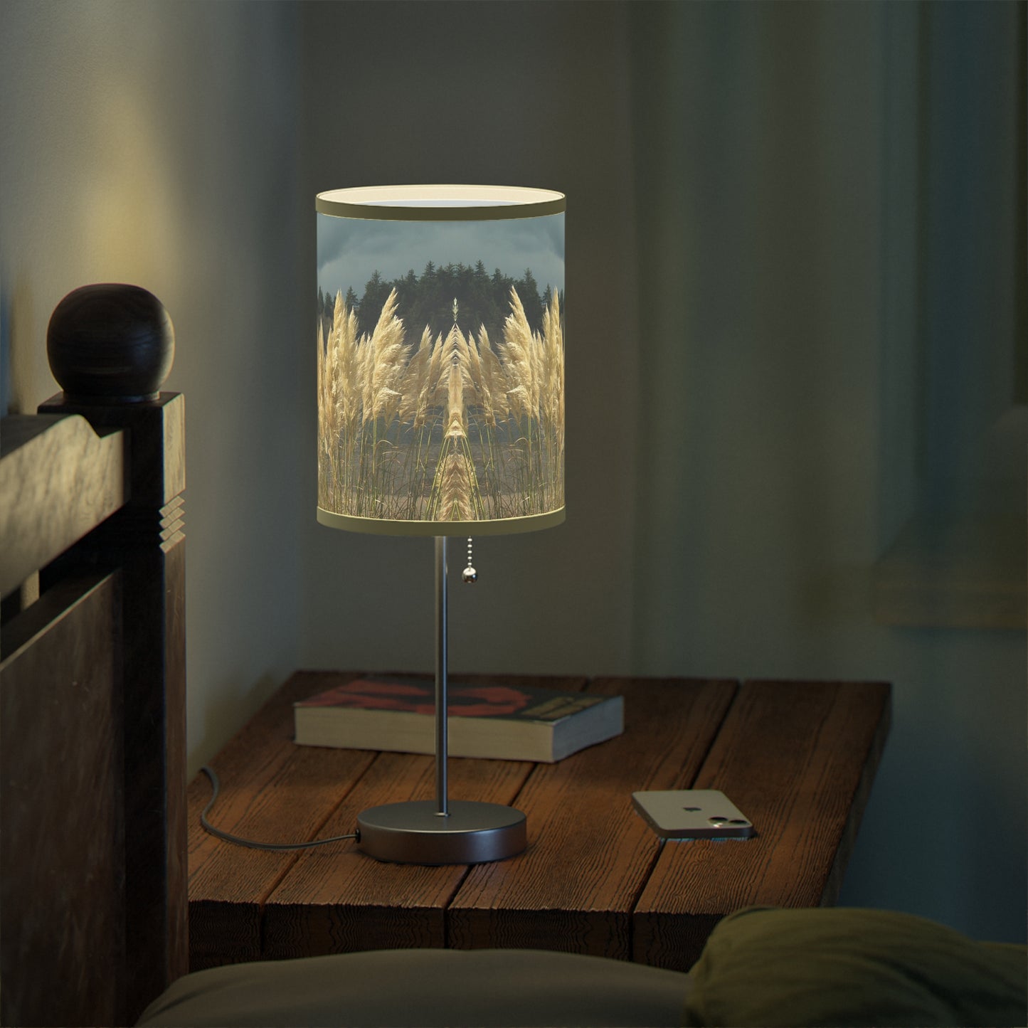 Golden Coastal Pampas Lamp on a Stand