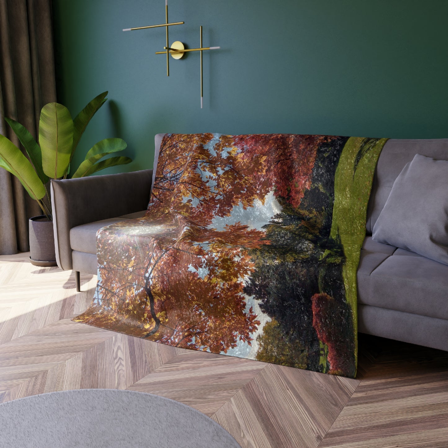 Autumn Light Shiny Crushed Velvet Blanket