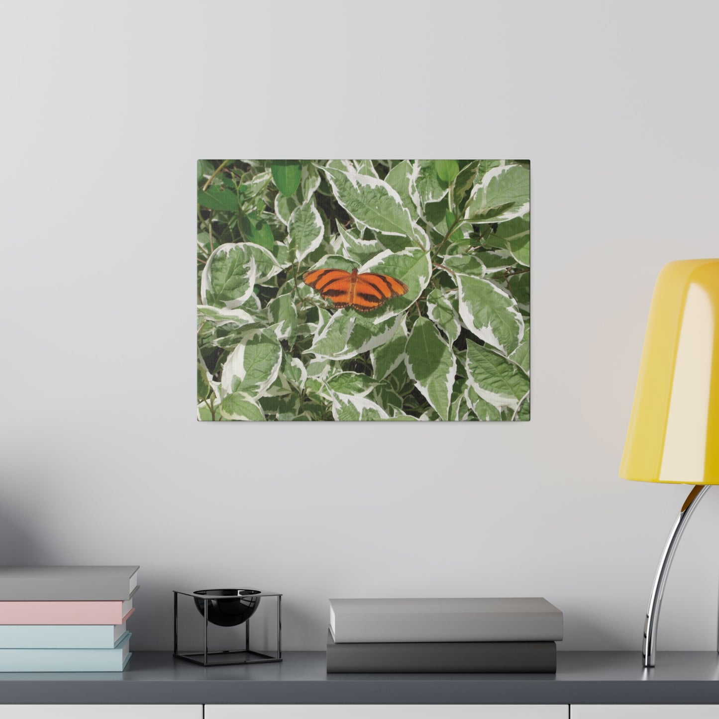 Leaves & Butterfly Matte Canvas