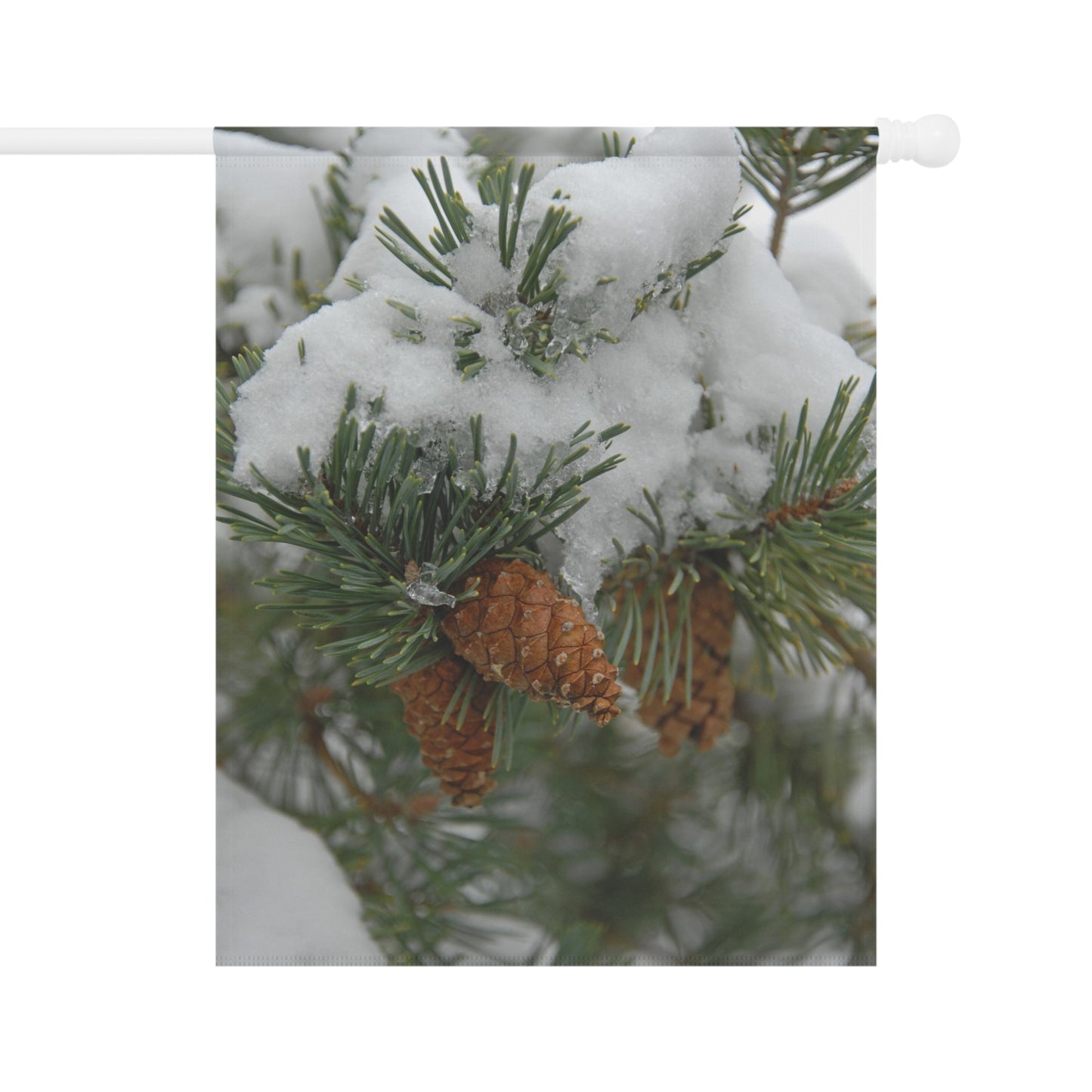 Snowy Fir Cones Garden & House Banner