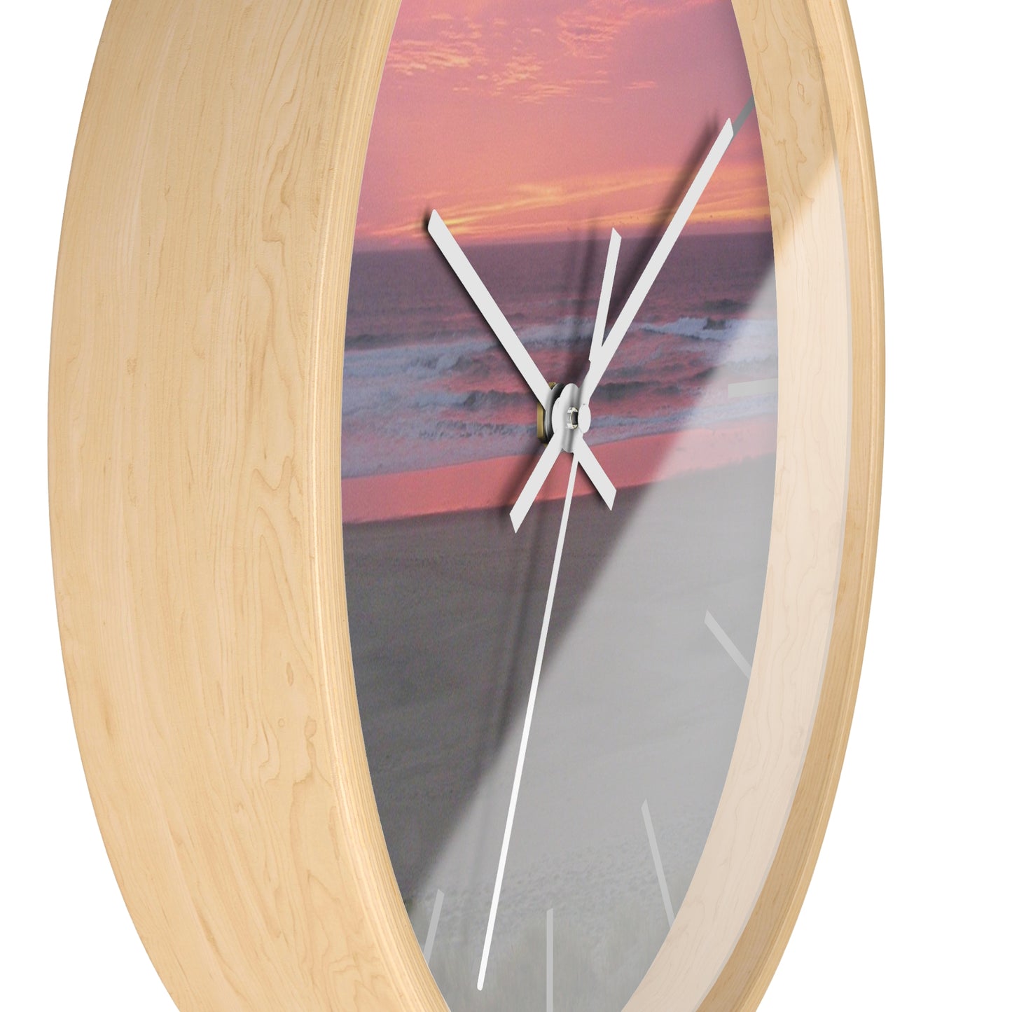 Pink Ocean Sunset Framed Wall Clock