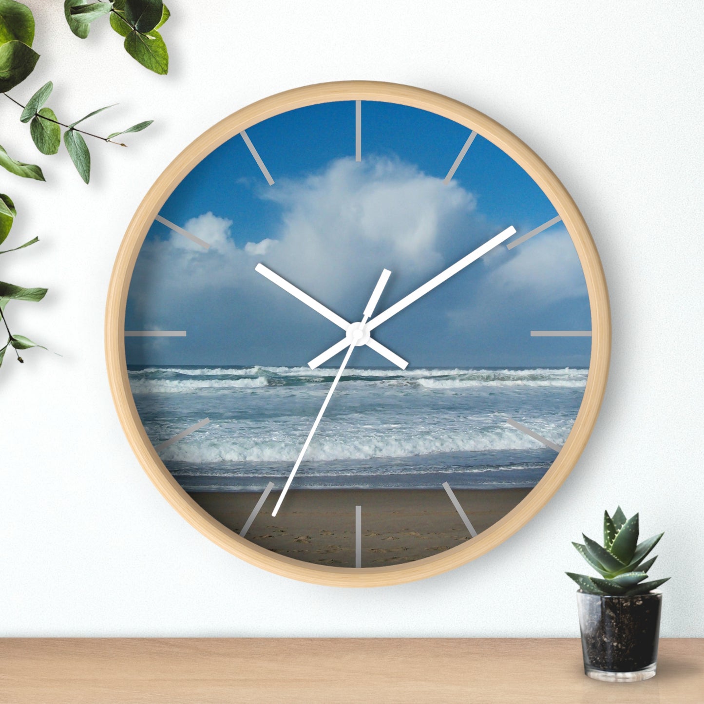 Blue Sky Beach Wall Clock