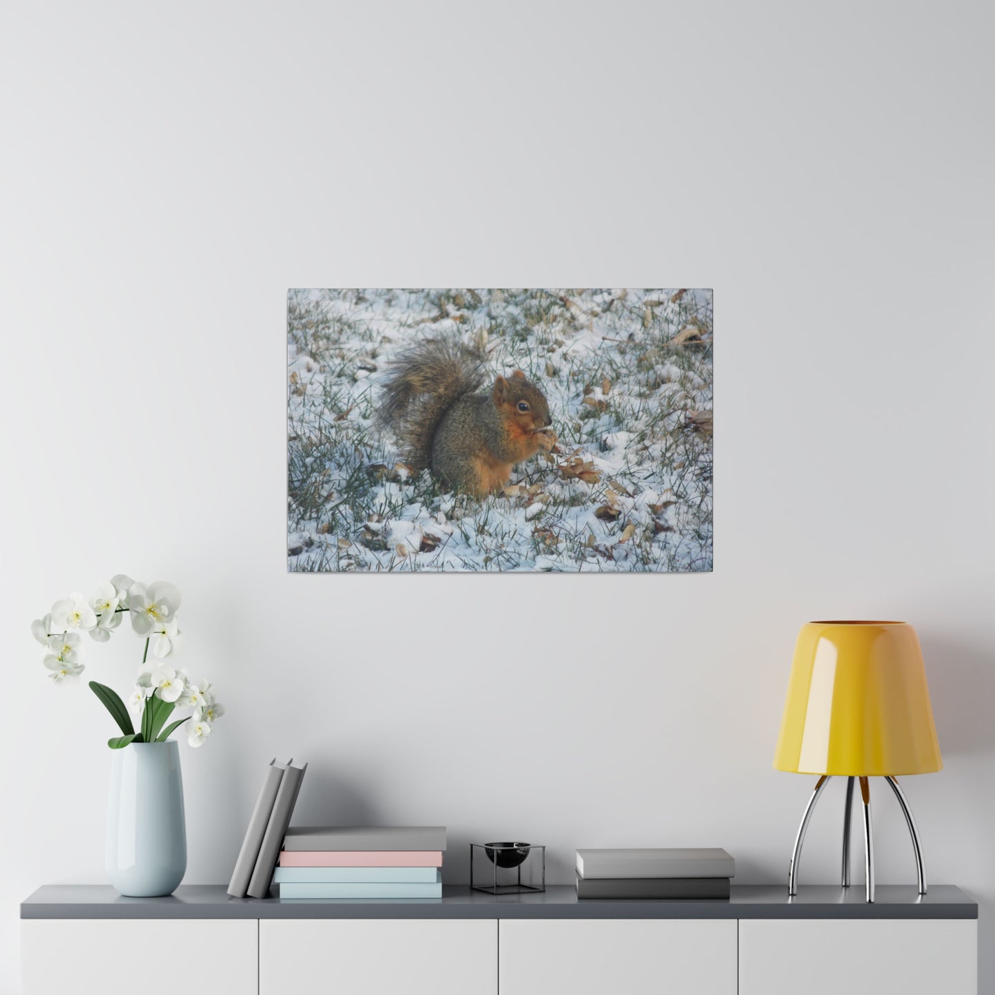 Winter Squirrel Matte Canvas