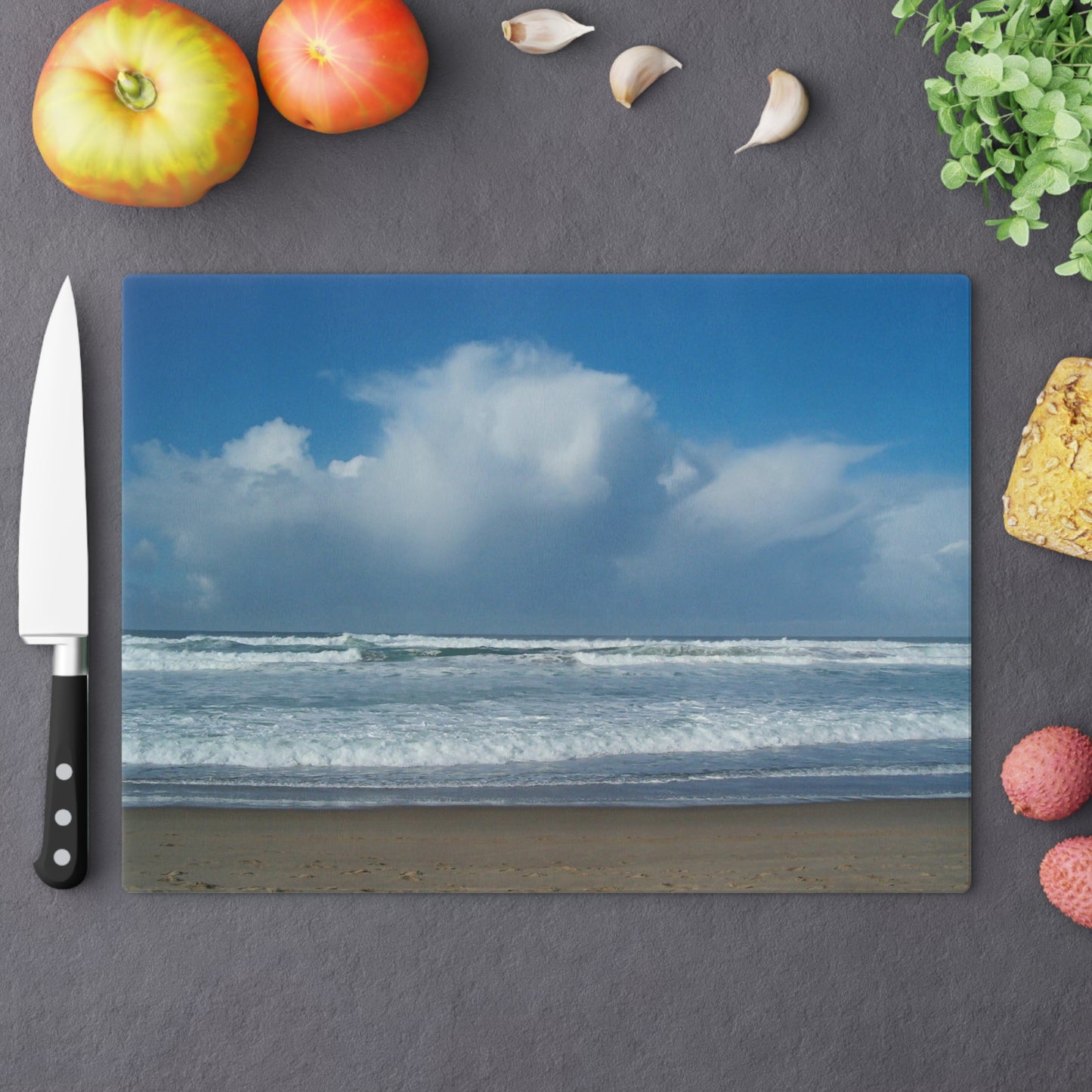 Blue Sky Beach Cutting Board Dishwasher Safe