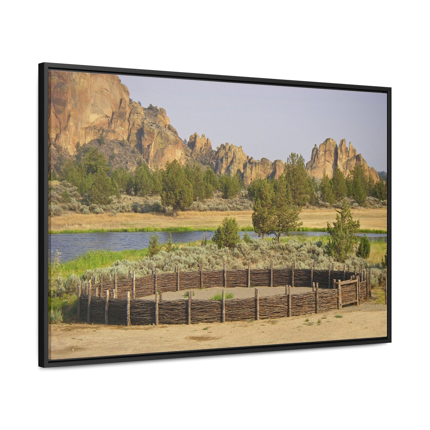 Scenic Round Pen Gallery Canvas Wraps Framed