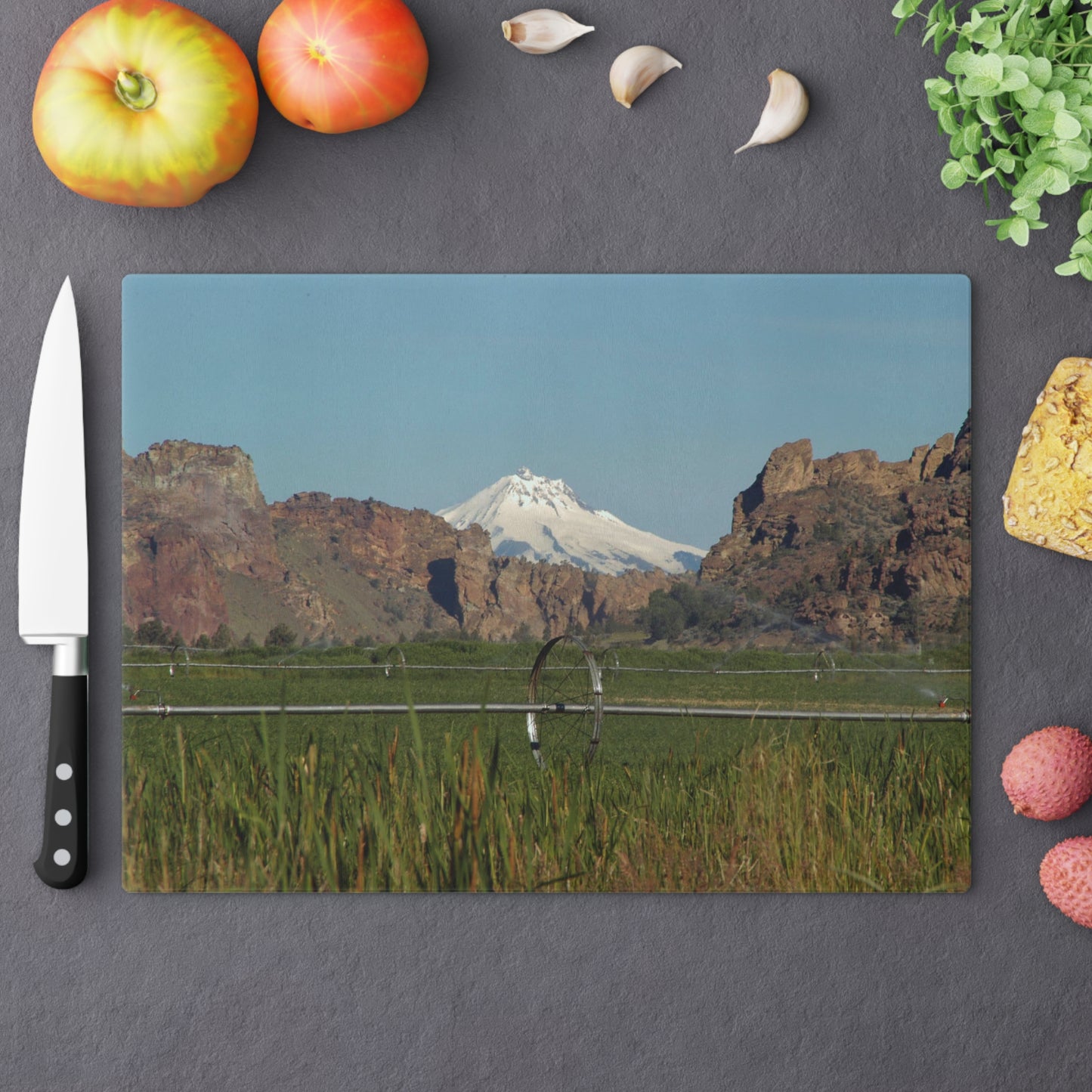 Mountain & Rocky Cliffs Cutting Board Dishwasher Safe