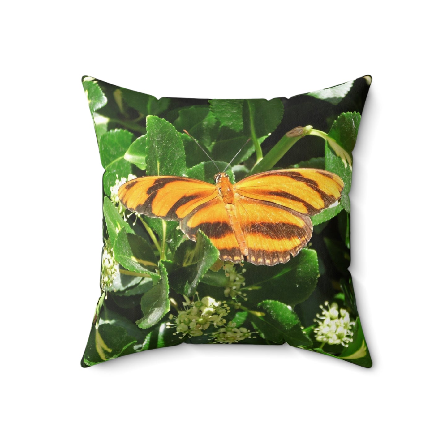 Golden Butterfly Spun Polyester Square Pillow