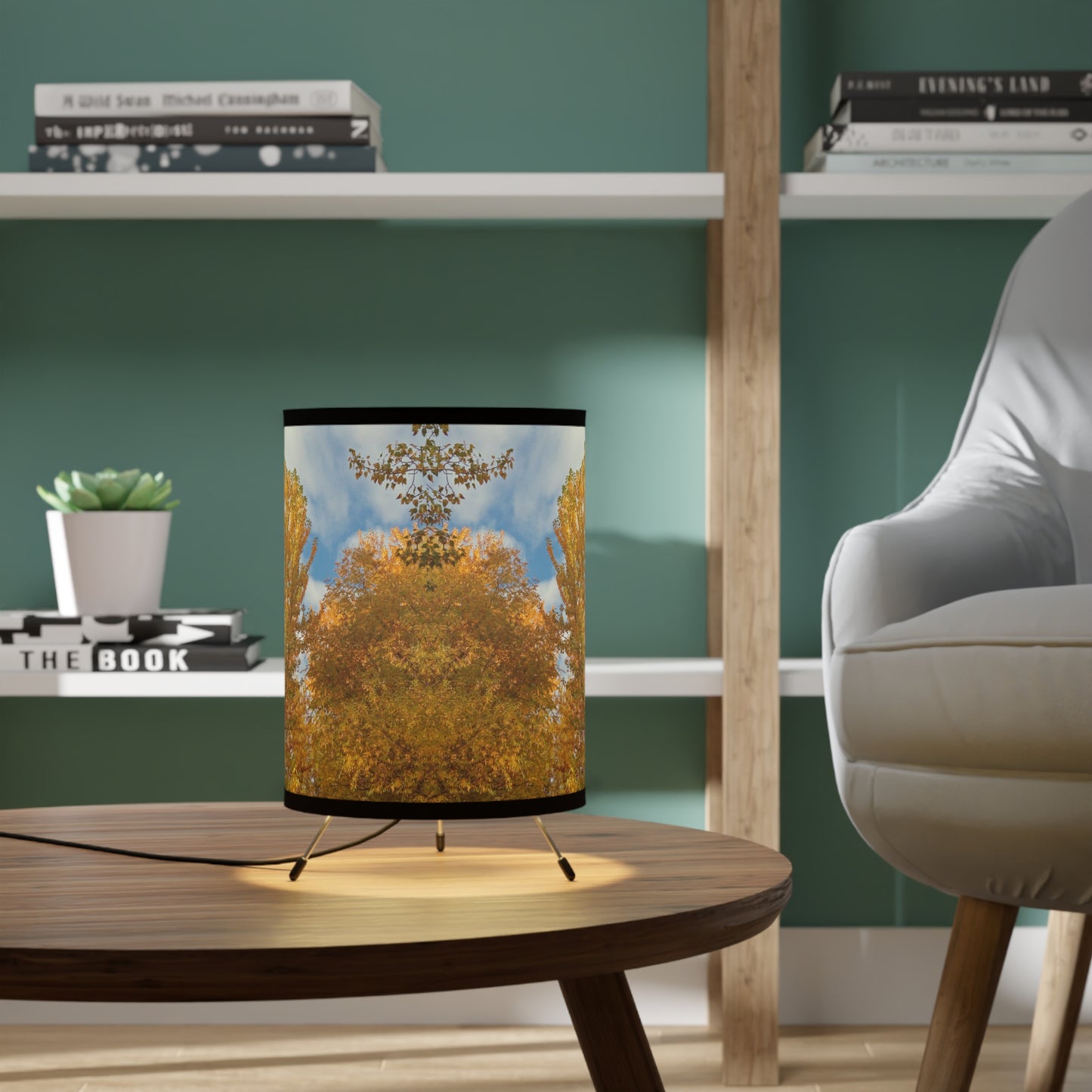 Autumn Gold Tripod Lamp