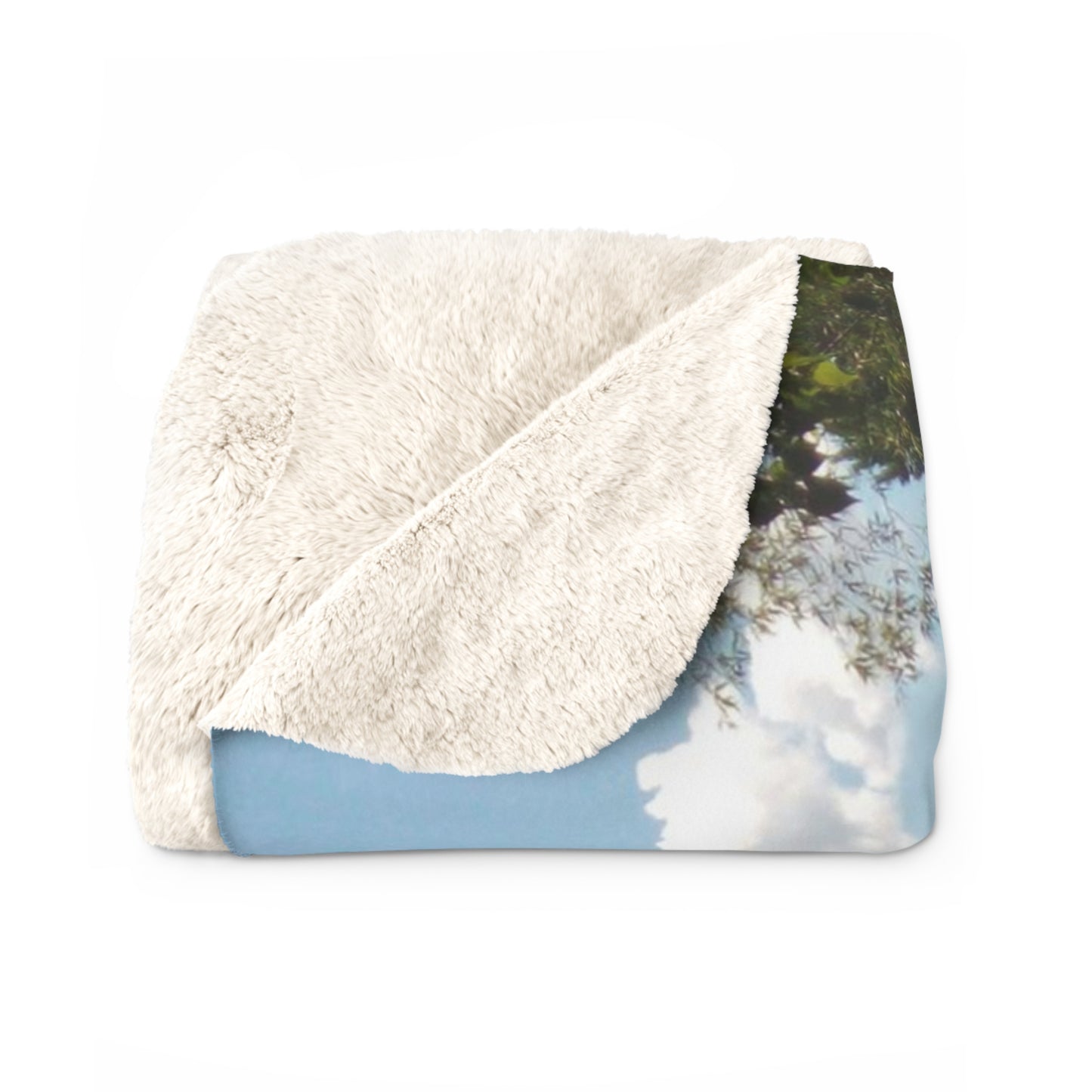 Peaceful Pond Sherpa Fleece Blanket