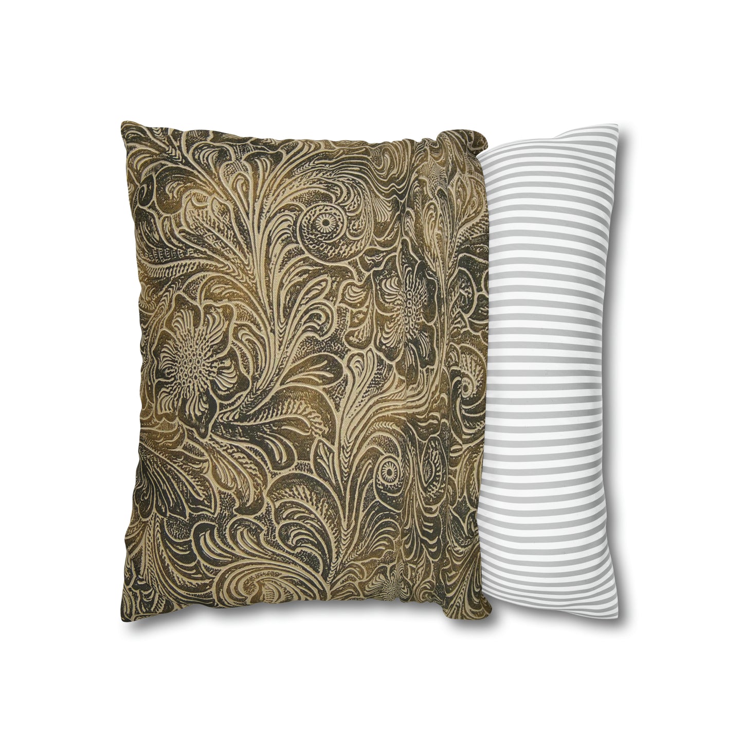 Western Leather Print Spun Polyester Pillow Case