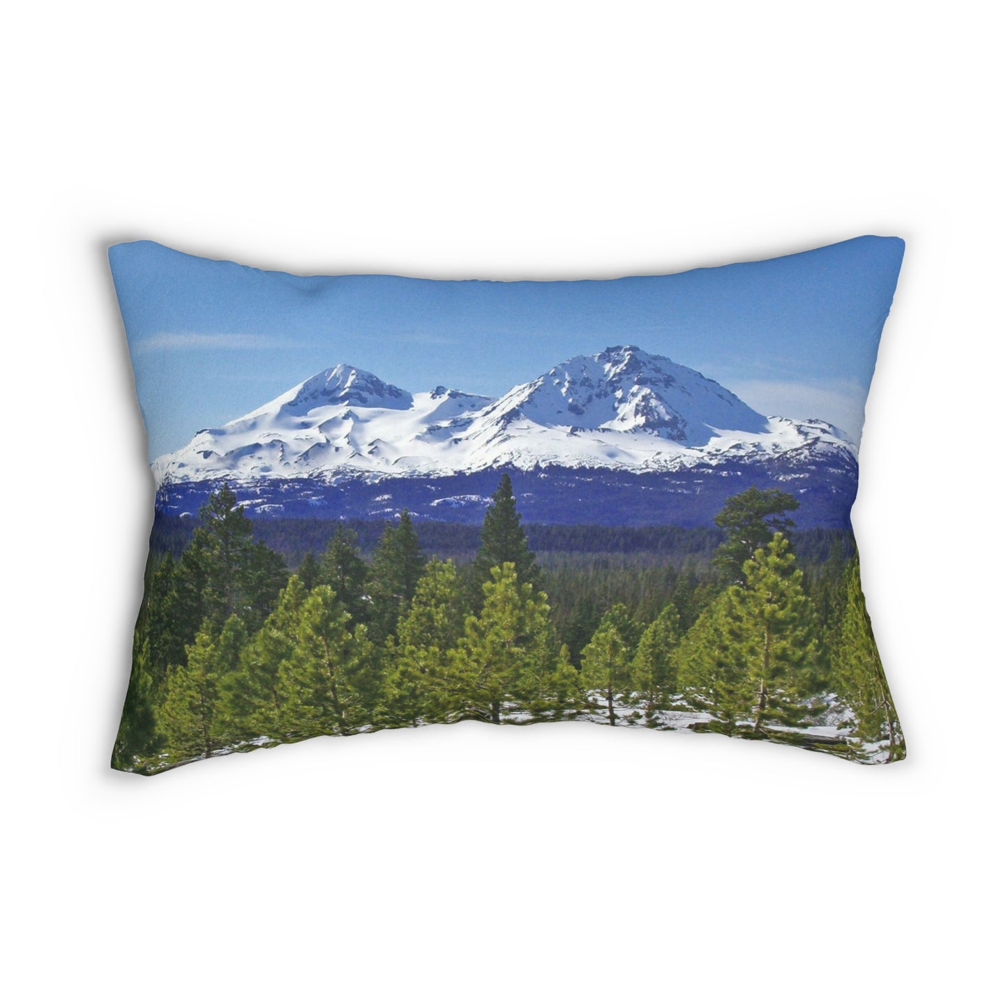 Winter Two Sisters Spun Polyester Lumbar Pillow