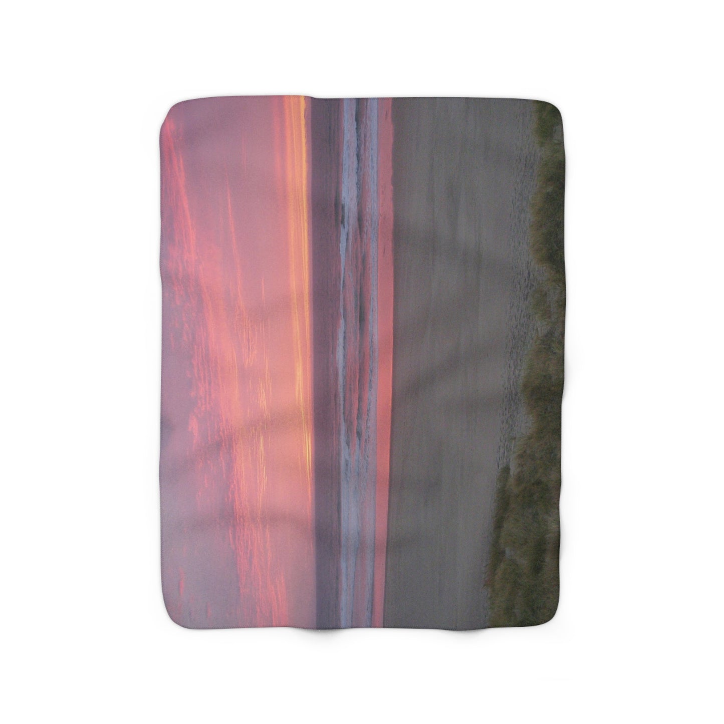 Pink Ocean Sunset Sherpa Fleece Blanket